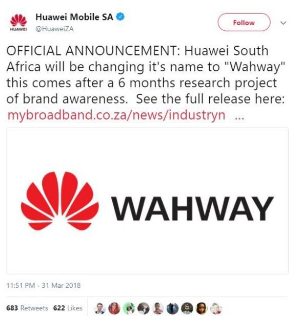 HUAWEI改名Wahway 只为让国外用户易发音 