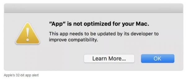 警告：苹果MacOS将不再支持32-bit APP 