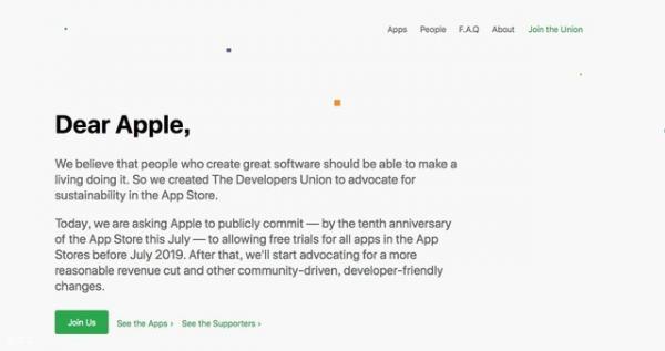 开发者为了让苹果推出APP免费试用 成立了联盟 