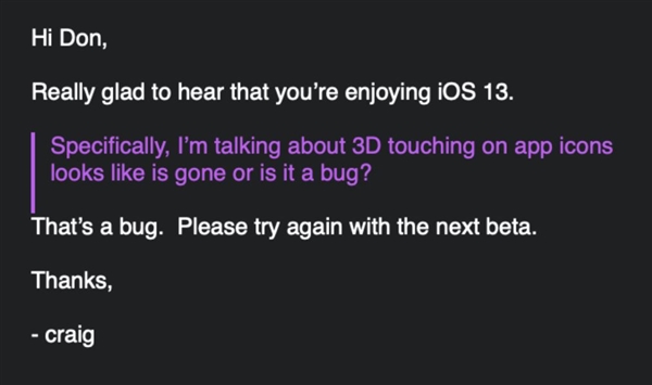 大乌龙！iOS 13中3D Touch不可用原来只是BUG
