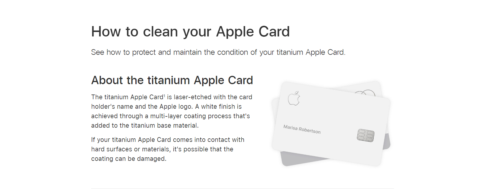  钛金苹果信用卡怎么保养？苹果给出了详细的方法