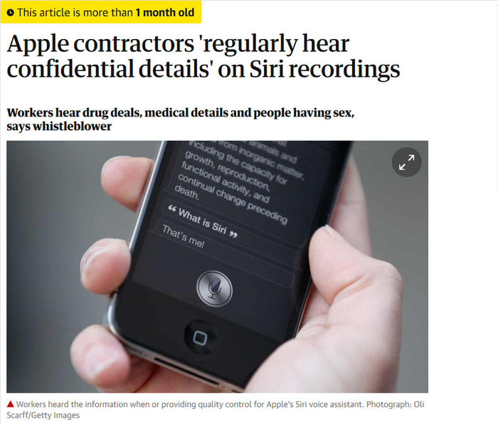 苹果终于道歉！承认Siri泄露了用户隐私