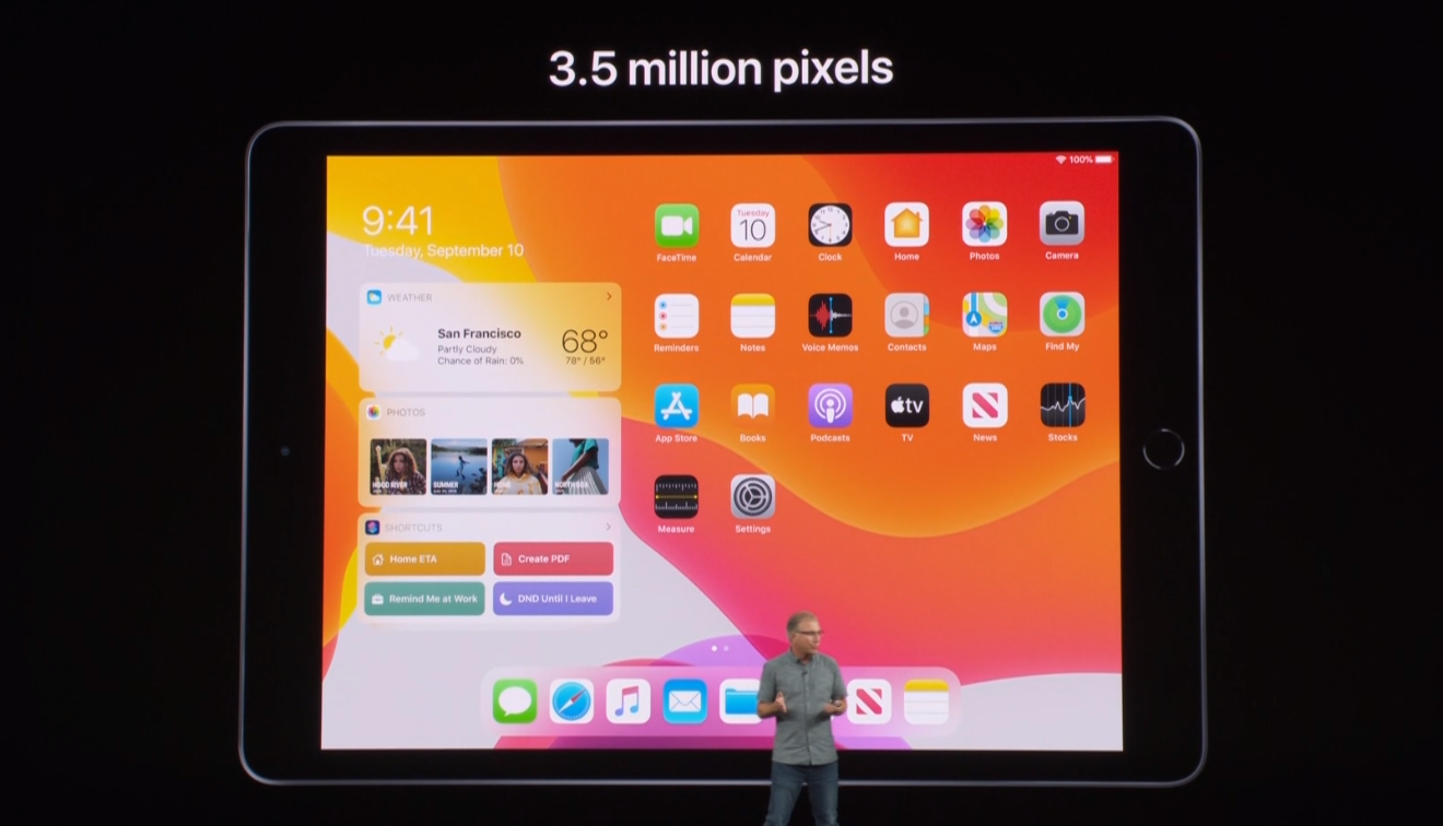 苹果全新iPad发布 升级10.2英寸屏幕