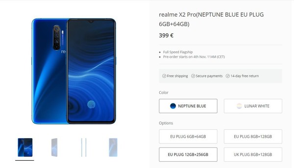 realme X2 Pro登录欧洲市场 3079起售