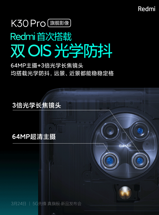 Redmi K30 Pro相机公布：下了血本！