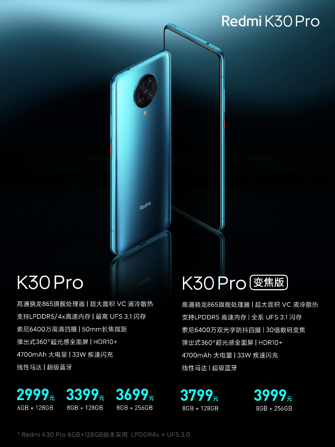 Redmi K30 Pro发布：2999元起 最便宜骁龙865