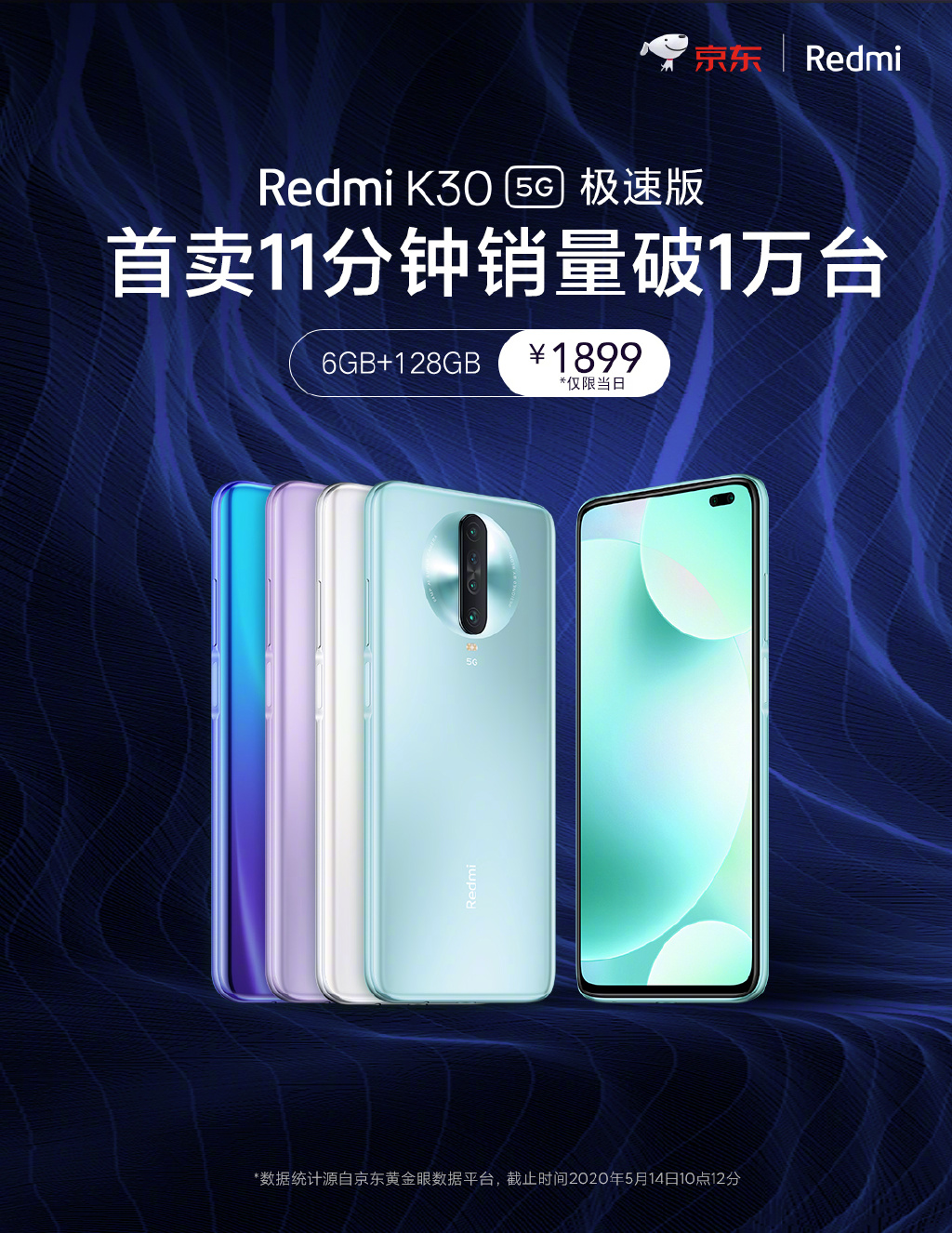 Redmi K30 5G极速版首销：11分钟破万台