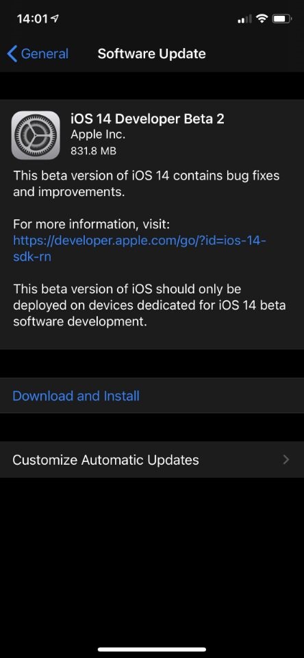 iOS 14第二个测试版发布 稳定不少