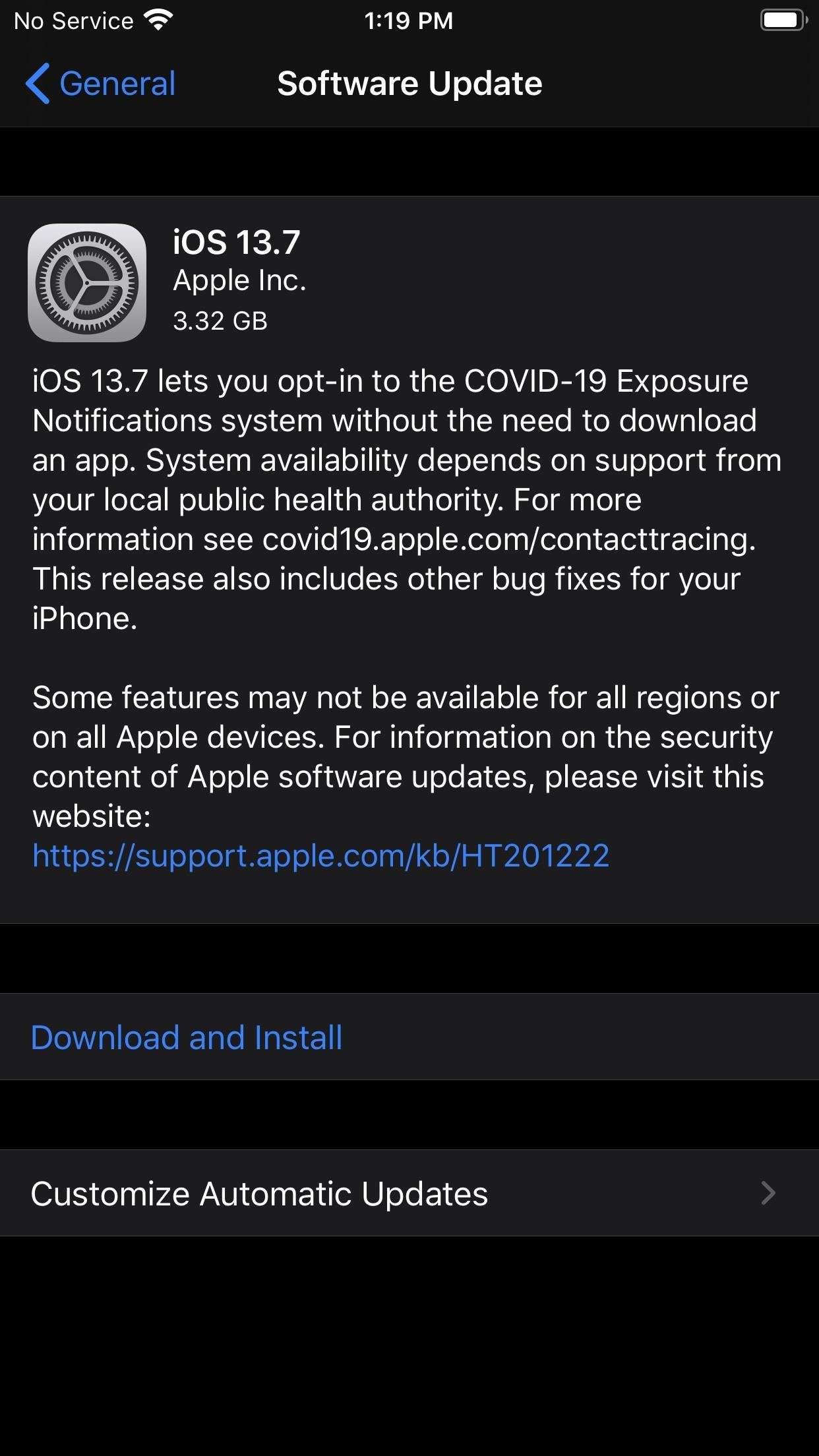 最后一个大版本 iOS 13.7正式发布