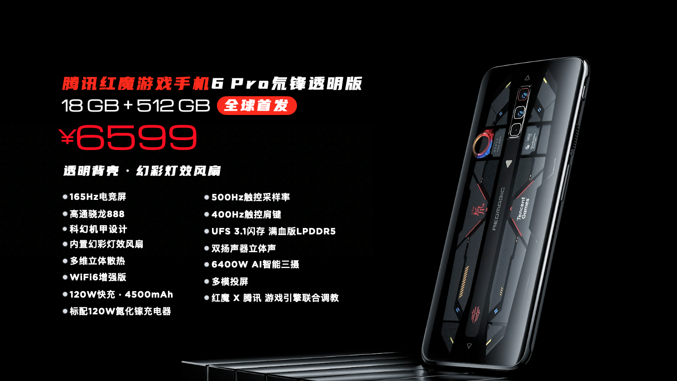 手游行业顶级软硬件厂商联袂打造！腾讯红魔游戏手机6/6Pro发布3799起！