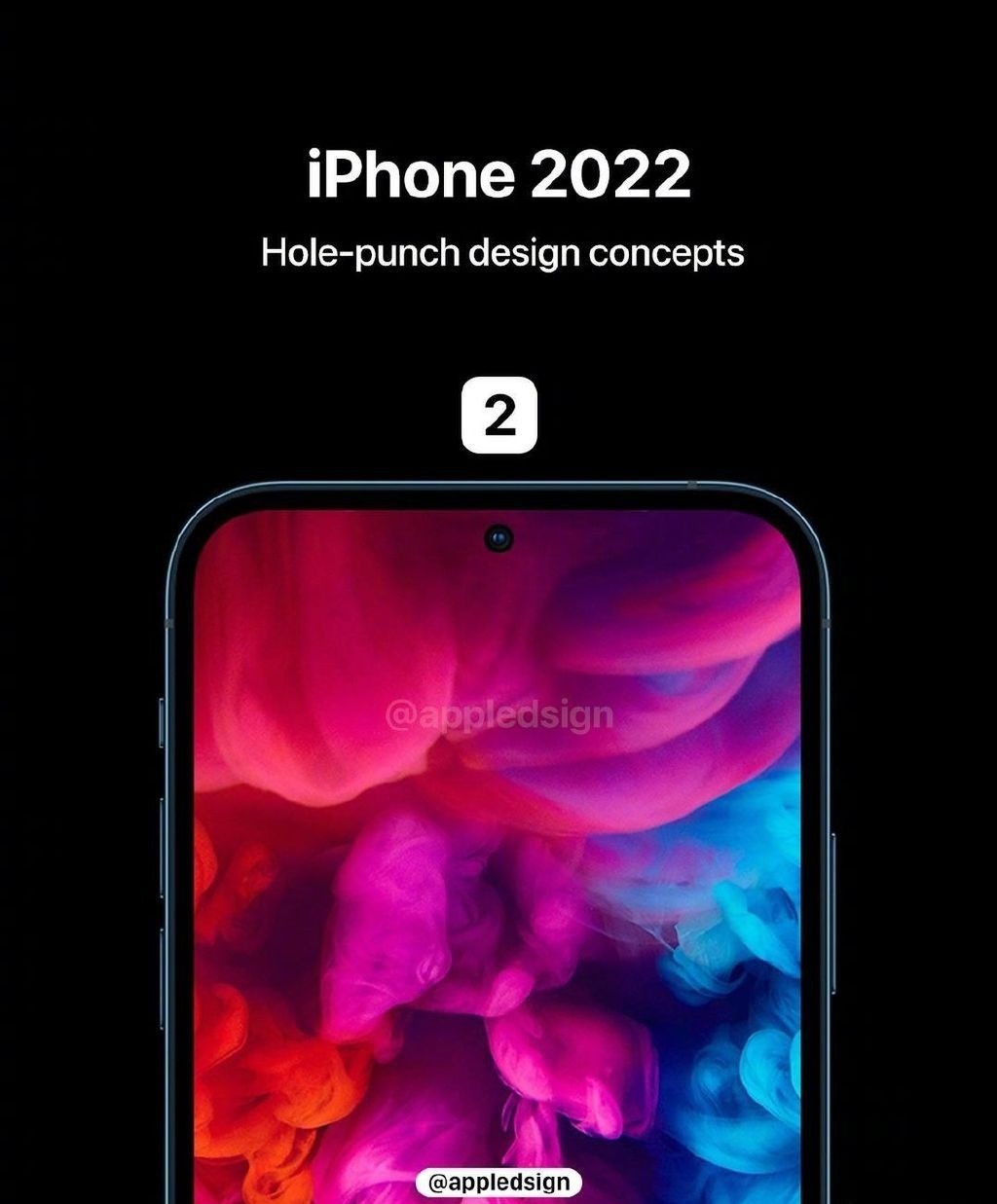 刘海屏没了！iPhone 13渲染图曝光：居中挖孔形态
