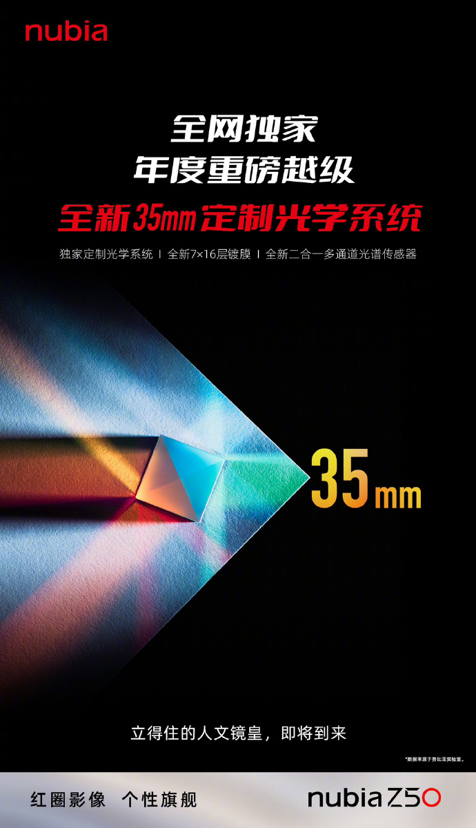 努比亚Z50官方预热：全新35mm定制光学系统 人文镜皇