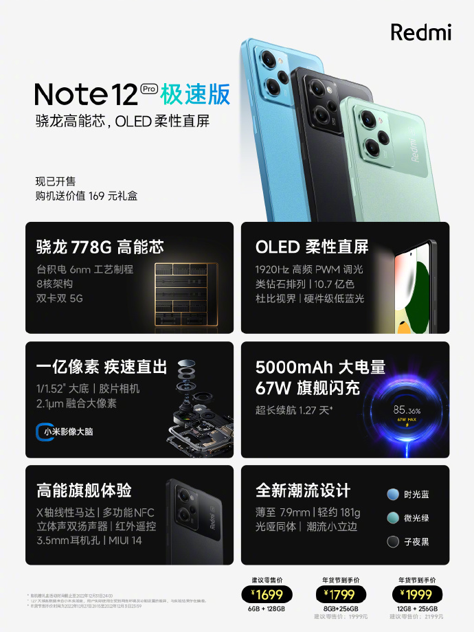 K60发布会上的小惊喜 Redmi Note12 Pro极速版登场