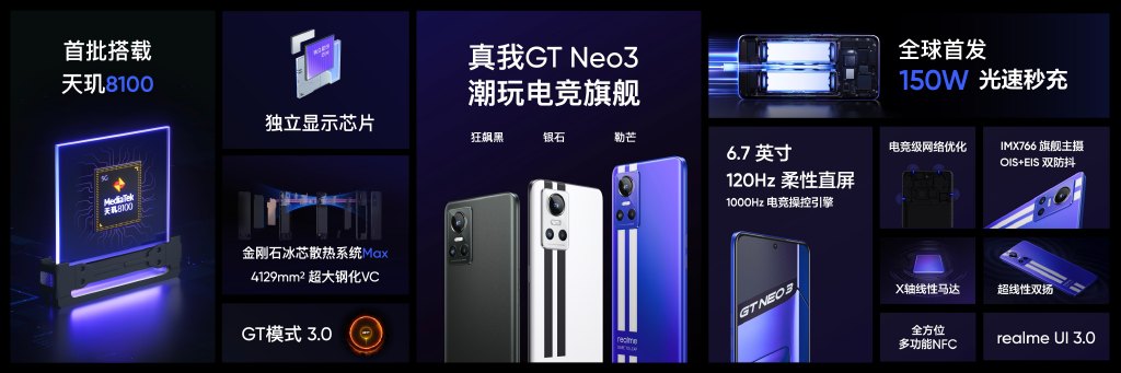 realme GT Neo3发布：天玑8100+150W闪充 价格惊喜
