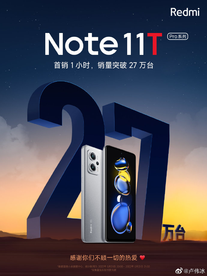 Note11T Pro系列首销：1小时27万台