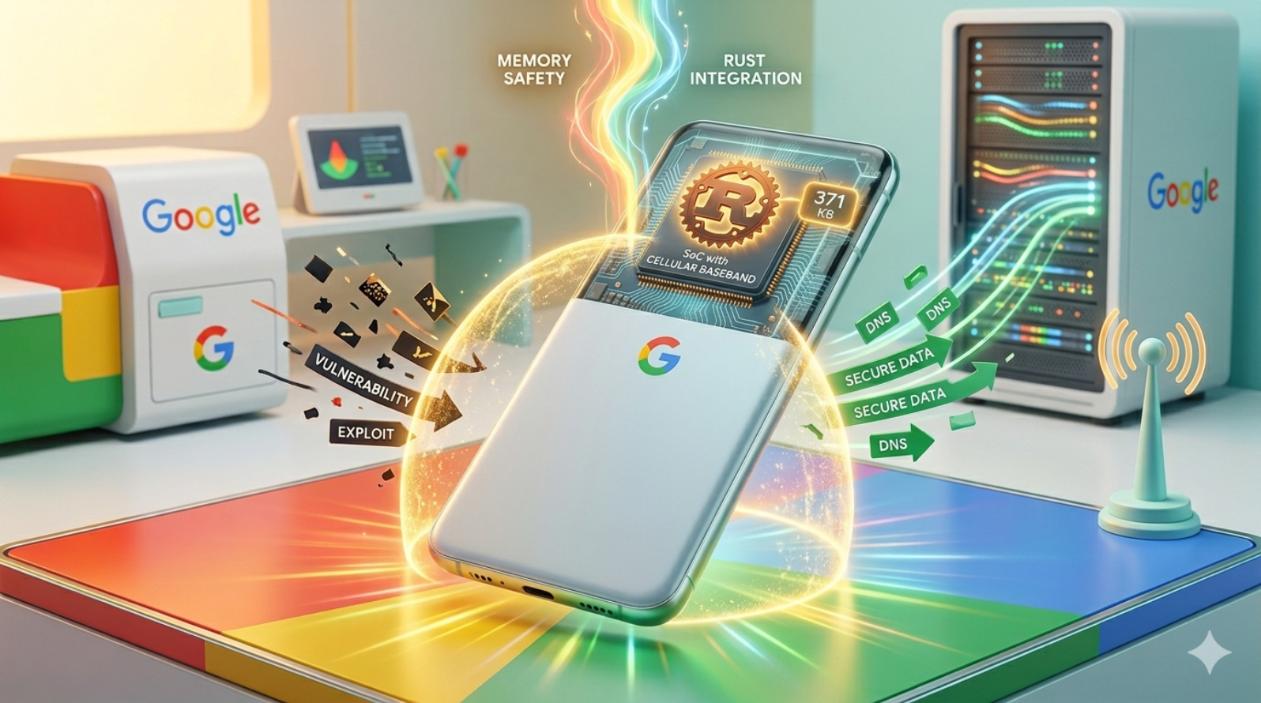 谷歌用Rust改造Pixel 10基带 组件增加371KB可阻断内存攻击