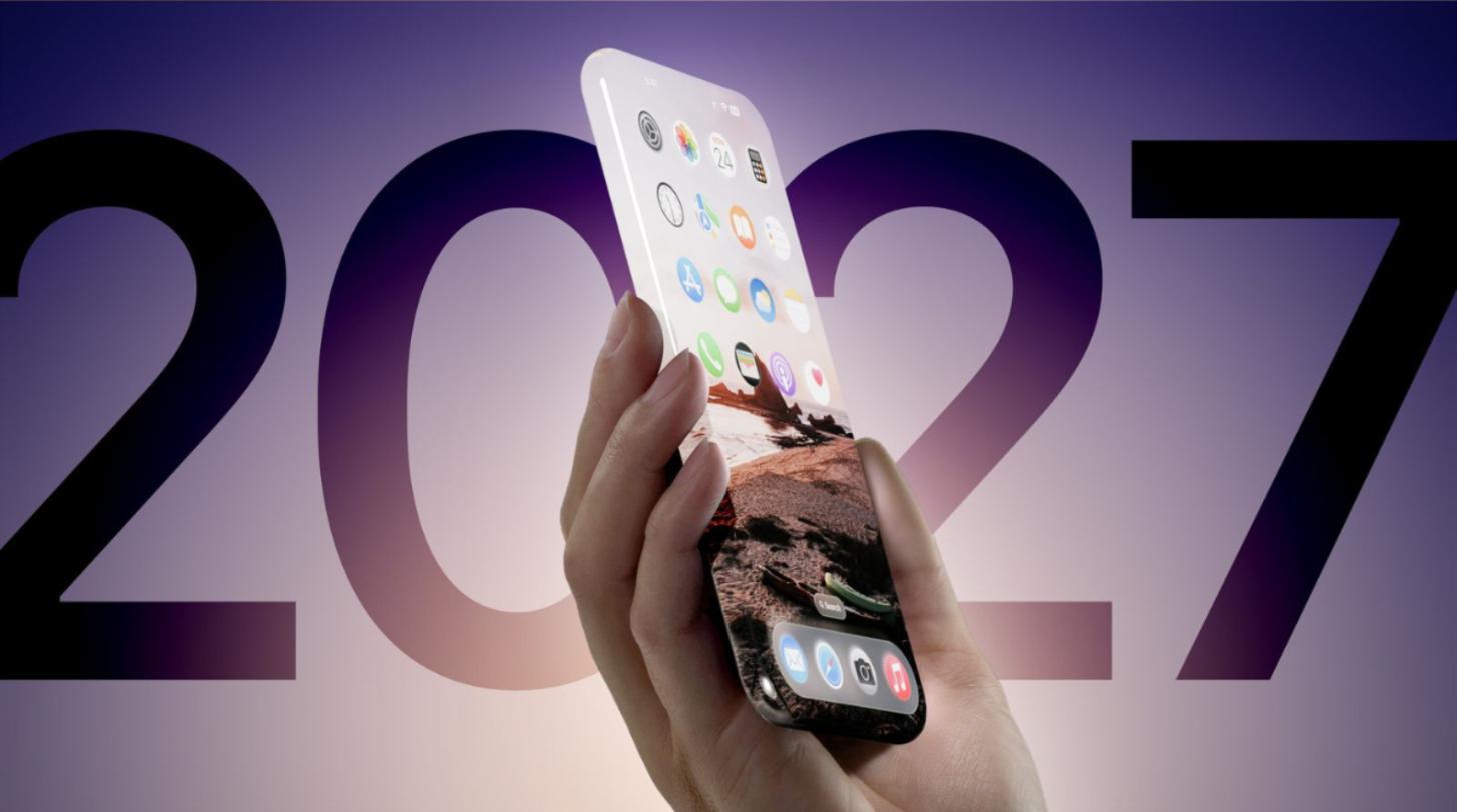 iPhone 20设计曝光：全玻璃机身+四曲面微曲屏 2027年秋季发布