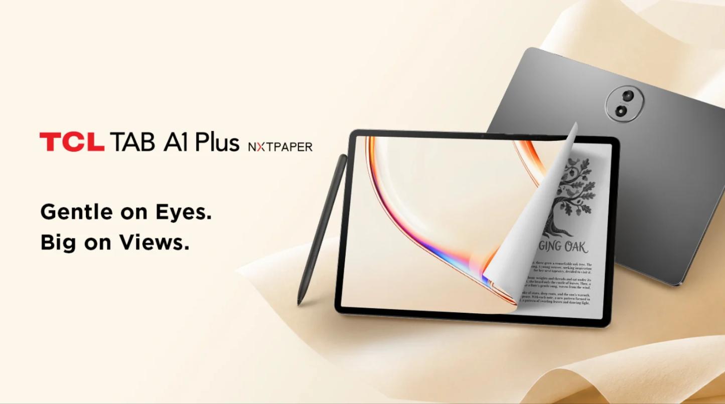 TCL发布TAB A1 Plus NXTPAPER平板 12.2英寸类纸屏